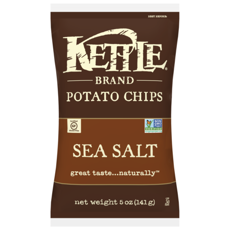 KETTLE FOODS Kettle Potato Chip Sea Salt 5 oz., PK8 109575